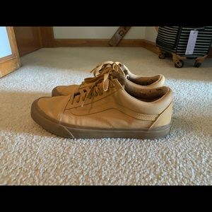 All Brown Leather Vans/Brown Gumsole